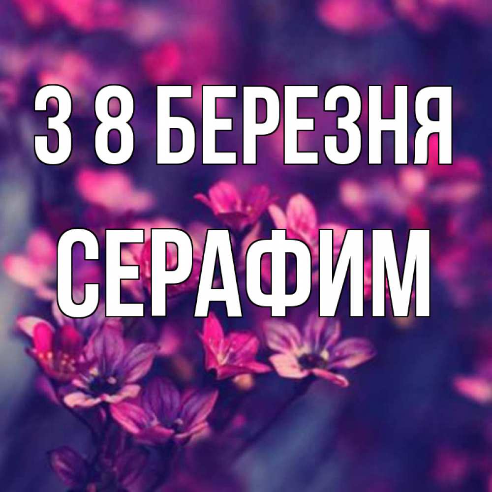 Открытка на каждый день з підписом, Серафим З 8 БЕРЕЗНЯ небольшие цветы 1 Прикольна листівка з побажанням онлайн скачати безкоштовно 