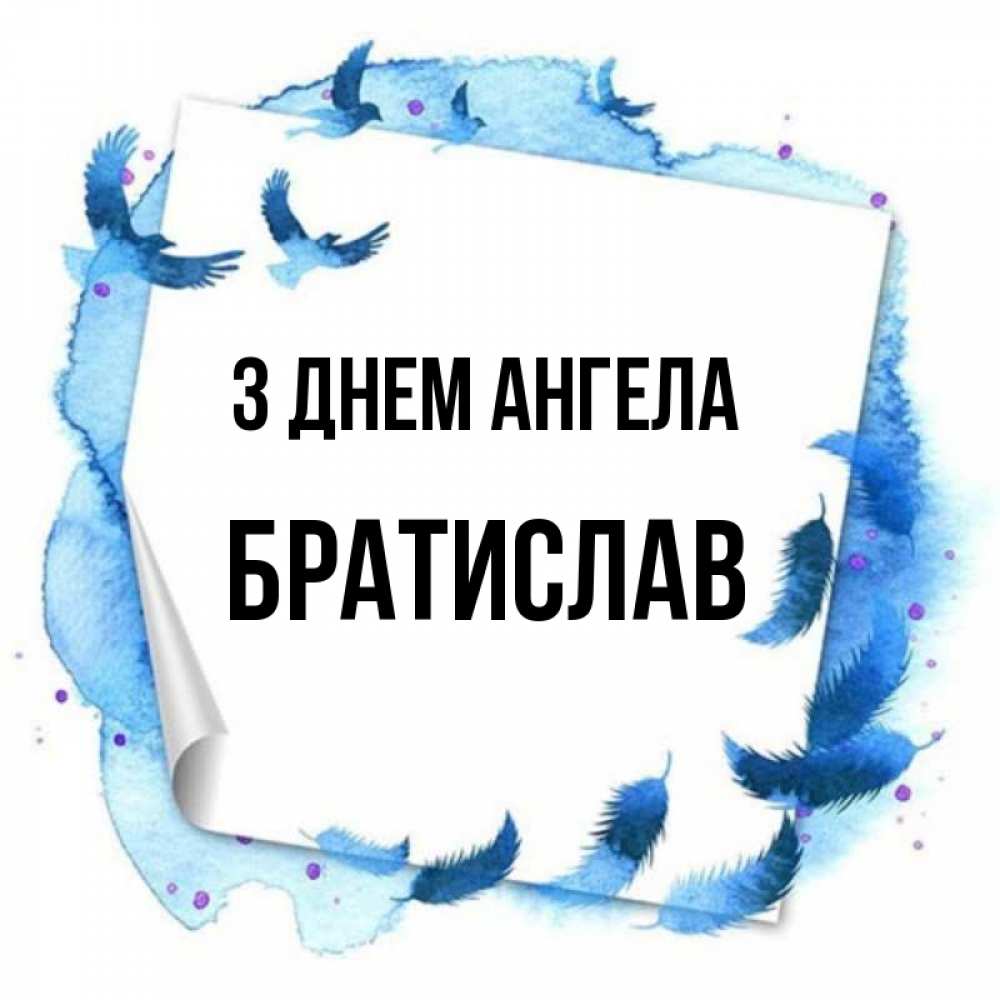 Открытка на каждый день з підписом, Братислав З Днем ангела красивые птицы летят Прикольна листівка з побажанням онлайн скачати безкоштовно 