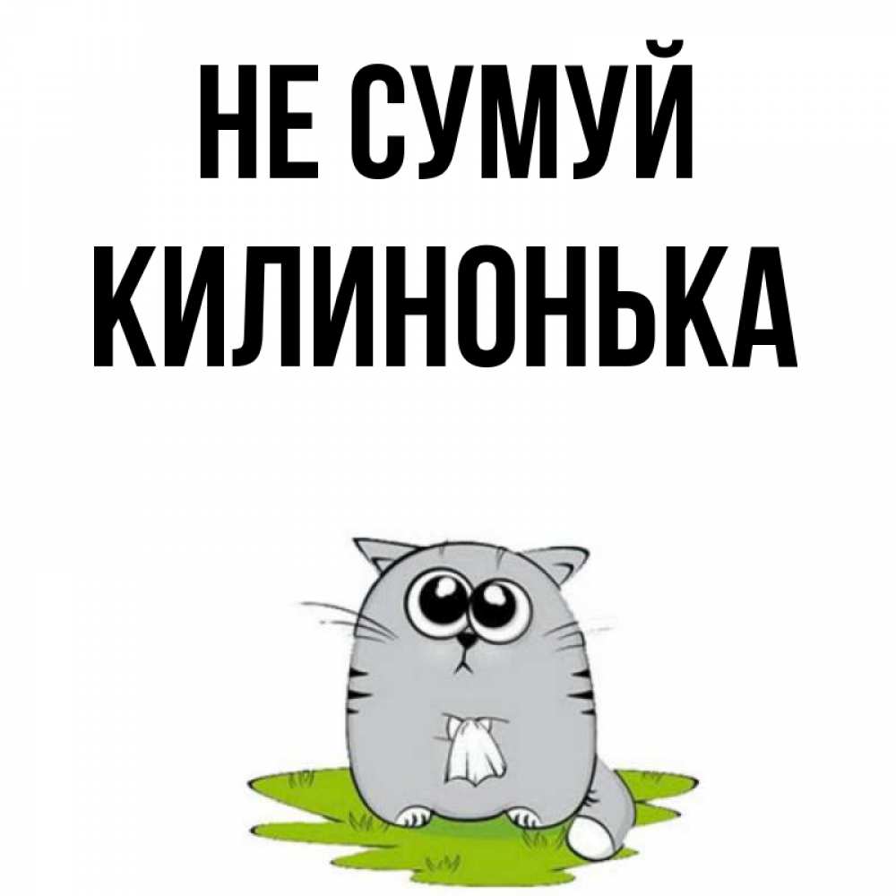 Открытка на каждый день з підписом, Килинонька Не сумуй грустный котяра Прикольна листівка з побажанням онлайн скачати безкоштовно 
