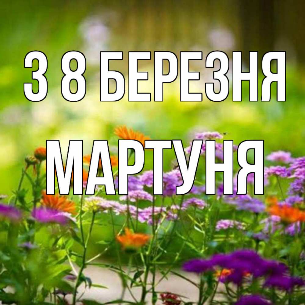 Открытка на каждый день з підписом, Мартуня З 8 БЕРЕЗНЯ цветы Прикольна листівка з побажанням онлайн скачати безкоштовно 