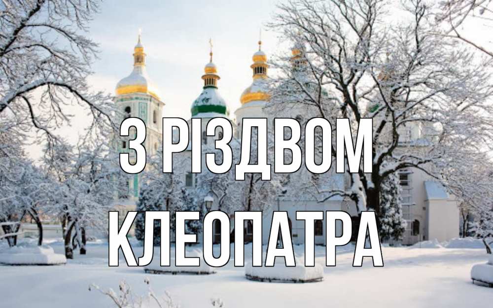 Открытка на каждый день з підписом, Клеопатра З Різдвом зима, церковь Прикольна листівка з побажанням онлайн скачати безкоштовно 