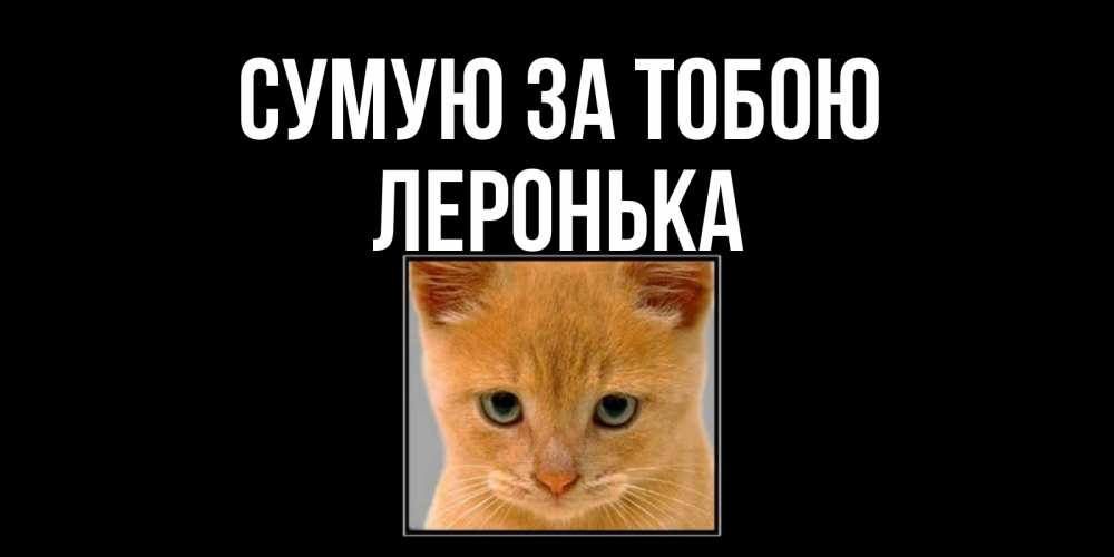 Открытка на каждый день з підписом, Леронька Сумую за тобою открытки рыжий котенок скучает по тебе Прикольна листівка з побажанням онлайн скачати безкоштовно 