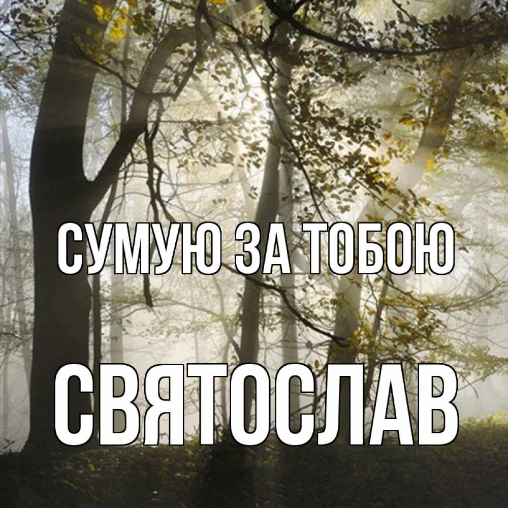 Открытка на каждый день з підписом, Святослав Сумую за тобою грустно Прикольна листівка з побажанням онлайн скачати безкоштовно 