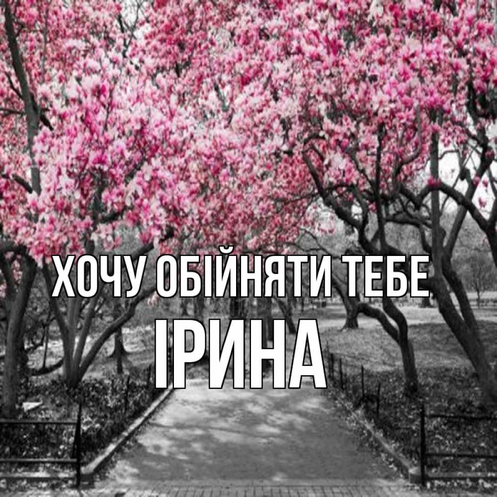 Открытка на каждый день з підписом, Ірина Хочу обійняти тебе обработанное фото Прикольна листівка з побажанням онлайн скачати безкоштовно 