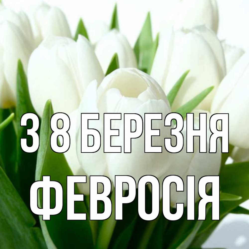 Открытка на каждый день з підписом, Февросія З 8 БЕРЕЗНЯ цветы Прикольна листівка з побажанням онлайн скачати безкоштовно 