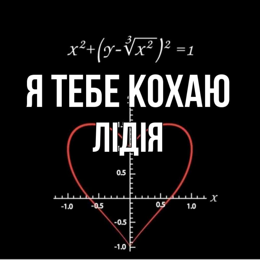 Открытка на каждый день з підписом, Лідія Я тебе кохаю сердечная формула Прикольна листівка з побажанням онлайн скачати безкоштовно 