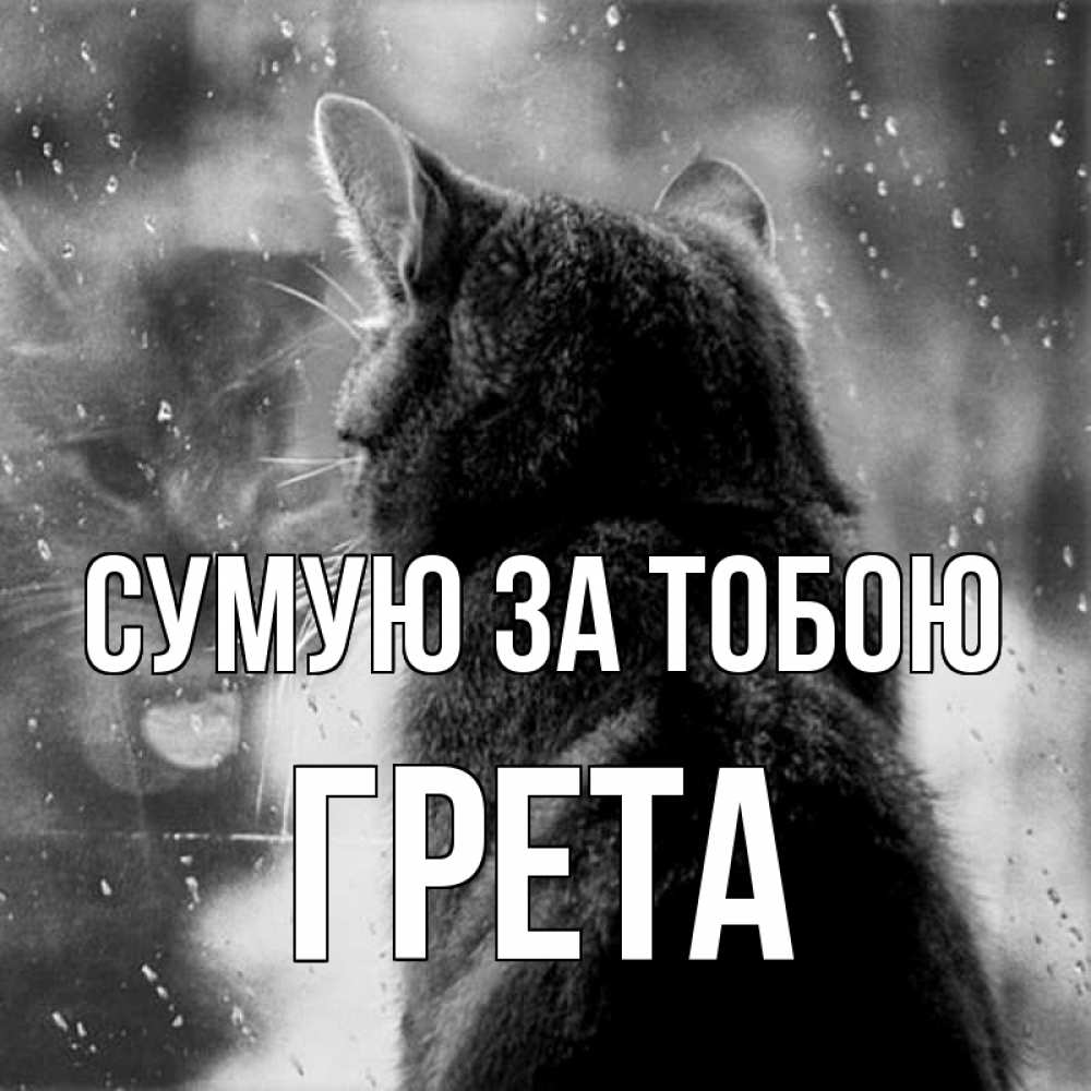 Открытка на каждый день з підписом, Грета Сумую за тобою скорее ко мне приходи 1 Прикольна листівка з побажанням онлайн скачати безкоштовно 