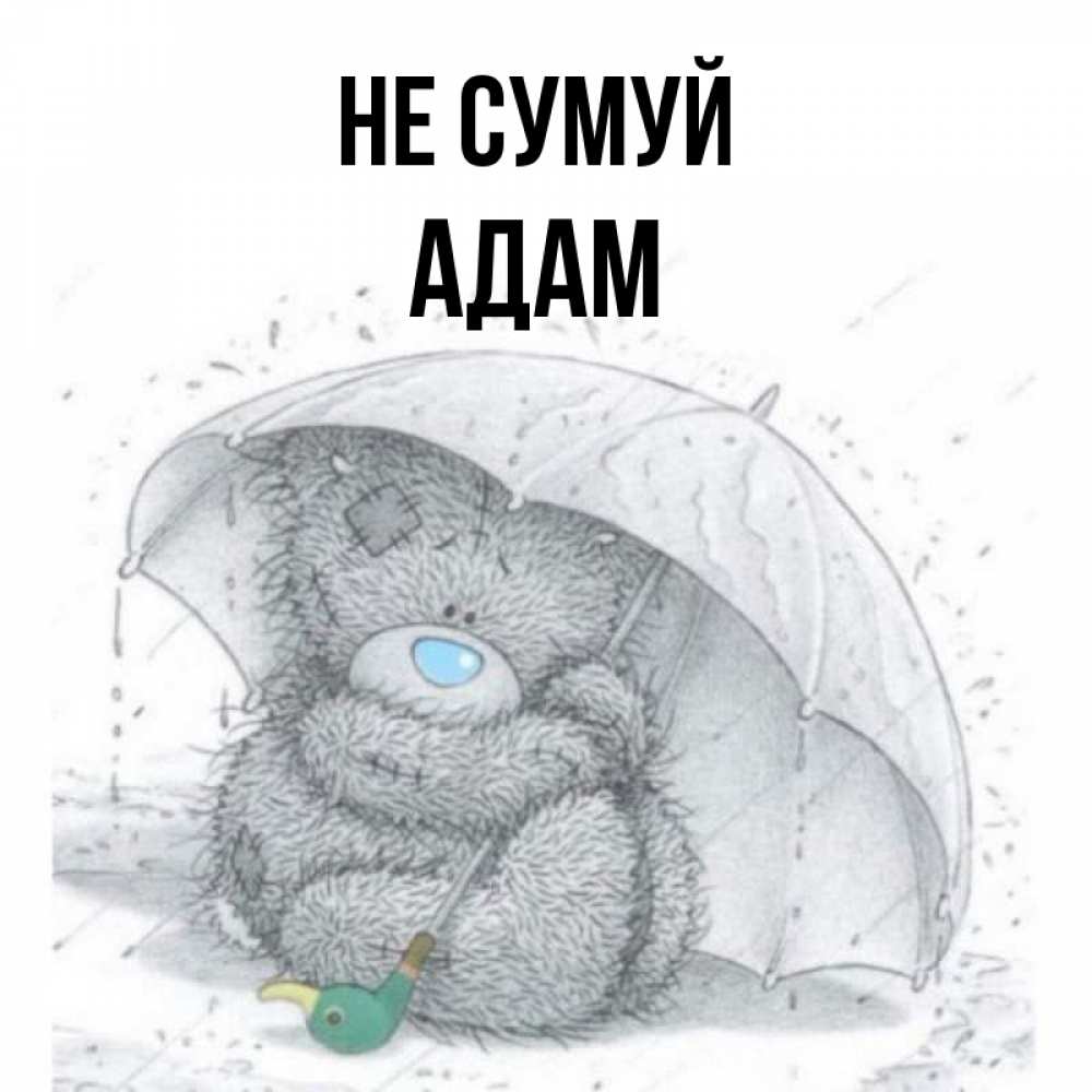 Открытка на каждый день з підписом, Адам Не сумуй спасите мишку Тедди Прикольна листівка з побажанням онлайн скачати безкоштовно 