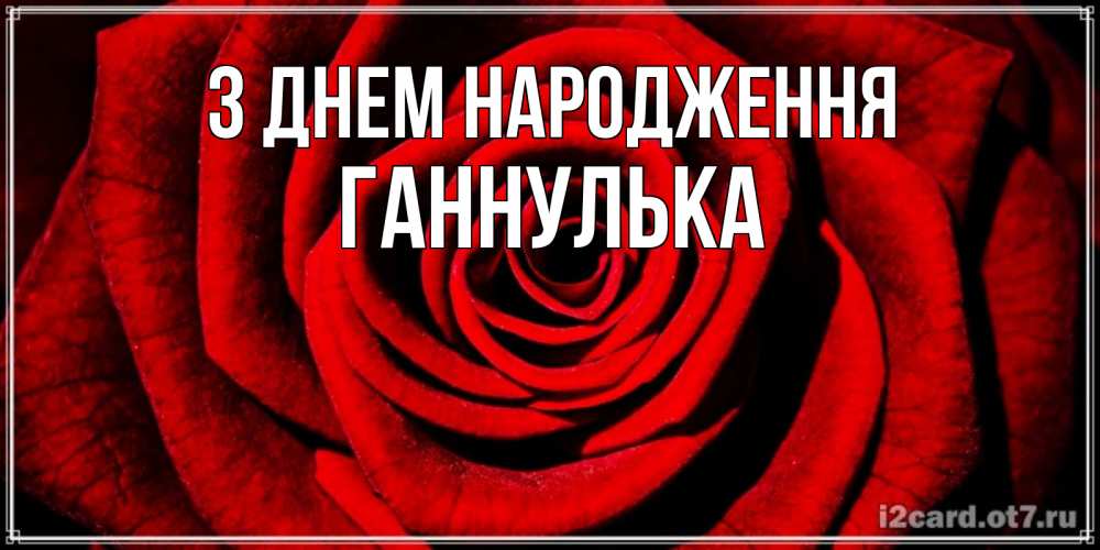 Открытка на каждый день з підписом, Ганнулька З Днем народження алая роза Прикольна листівка з побажанням онлайн скачати безкоштовно 