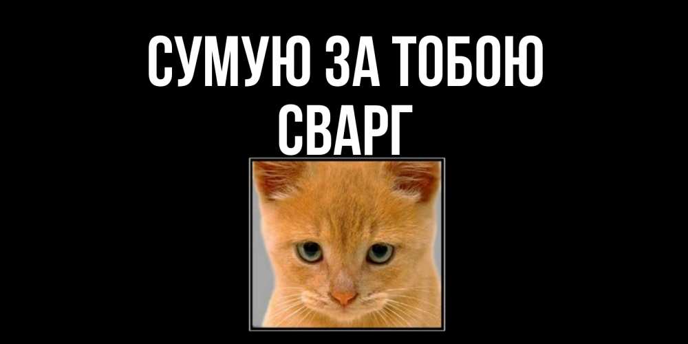 Открытка на каждый день з підписом, Сварг Сумую за тобою открытки рыжий котенок скучает по тебе Прикольна листівка з побажанням онлайн скачати безкоштовно 