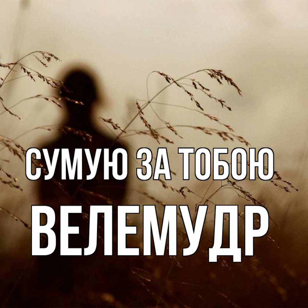 Открытка на каждый день з підписом, Велемудр Сумую за тобою силуэт девушки Прикольна листівка з побажанням онлайн скачати безкоштовно 