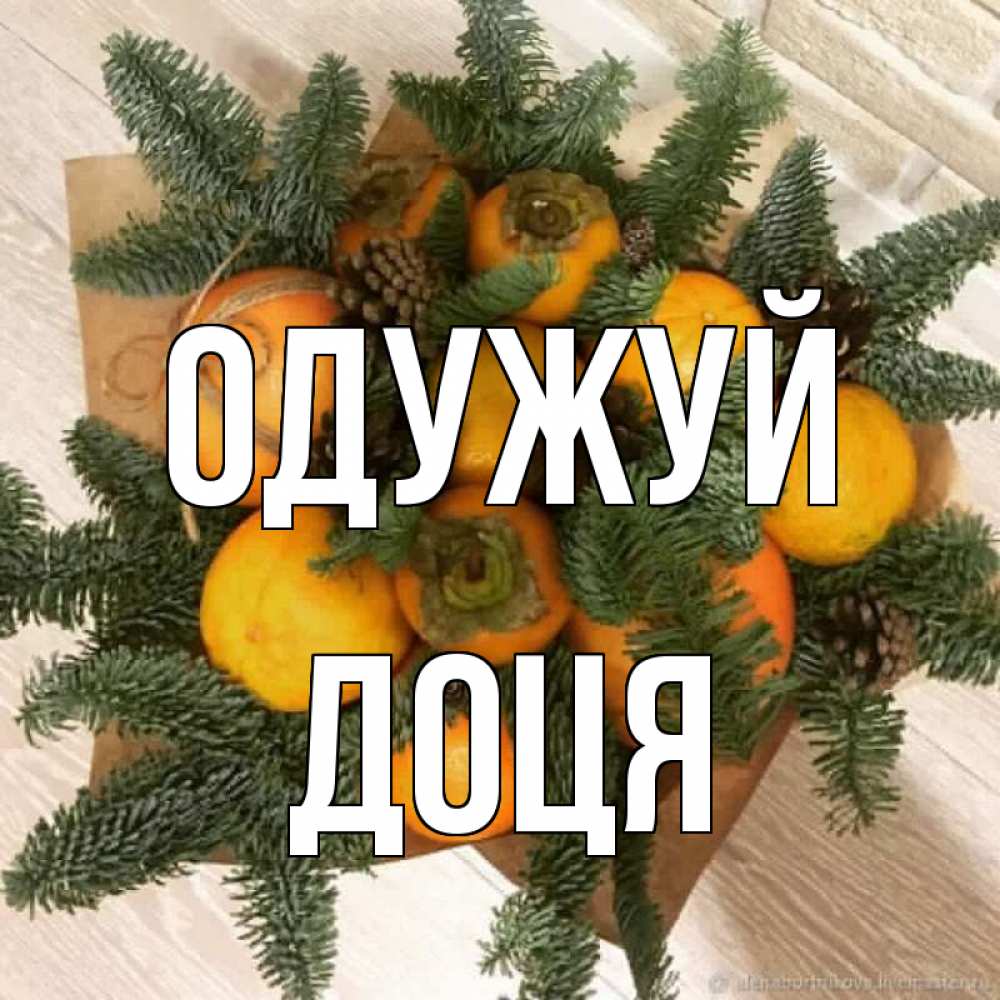 Открытка на каждый день з підписом, Доця Одужуй апельсины и хурьма Прикольна листівка з побажанням онлайн скачати безкоштовно 