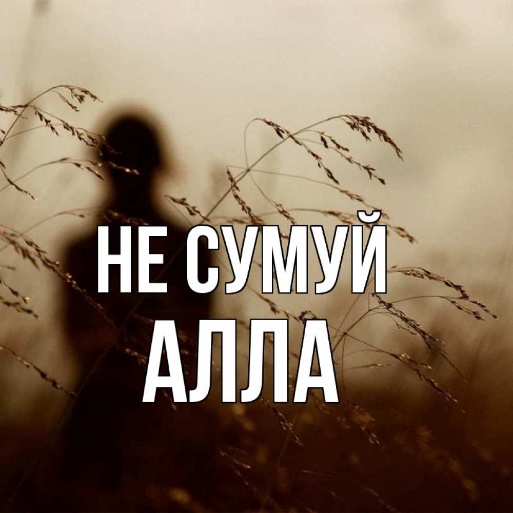 Открытка на каждый день з підписом, Алла Не сумуй грусть Прикольна листівка з побажанням онлайн скачати безкоштовно 