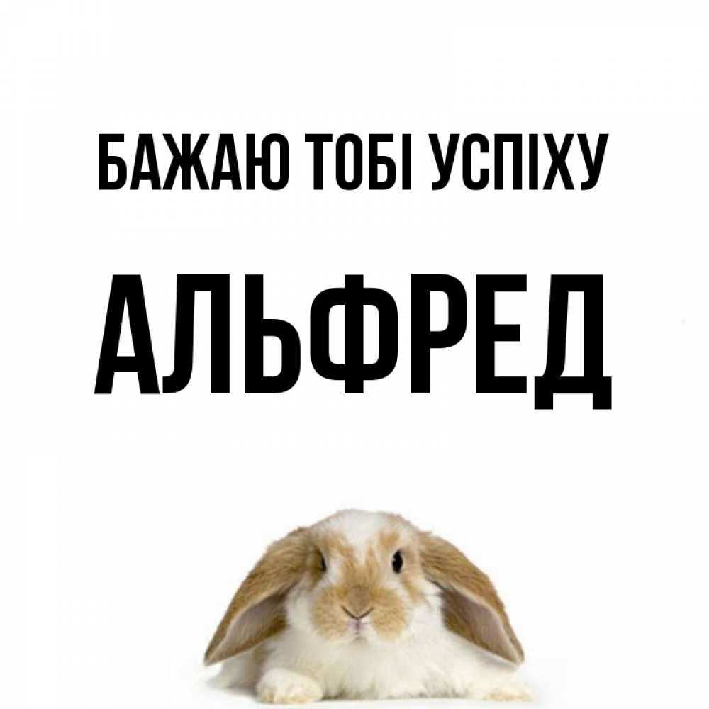 Открытка на каждый день з підписом, Альфред Бажаю тобі успіху открытки с произвольным текстом который можно вставить в открытку и создать ее самостоятельно бесплатно онлайн Прикольна листівка з побажанням онлайн скачати безкоштовно 