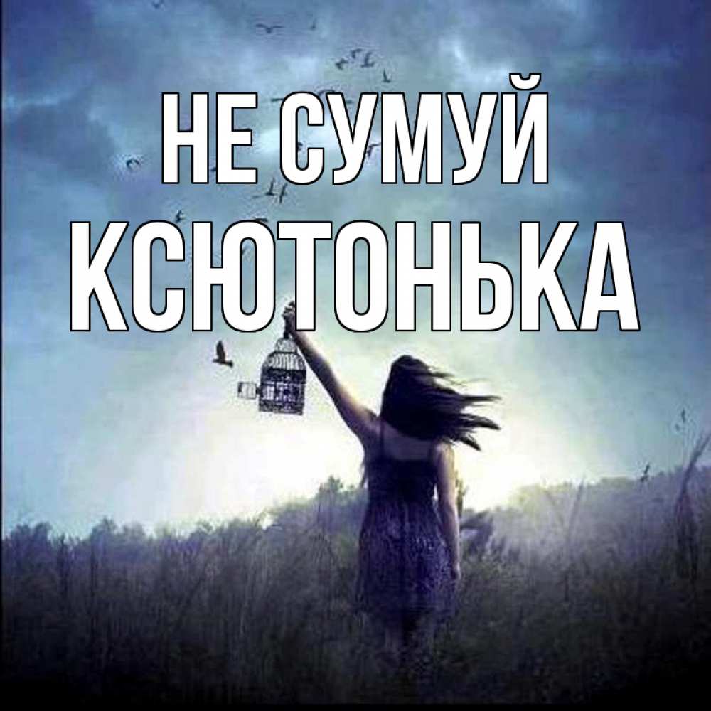 Открытка на каждый день з підписом, Ксютонька Не сумуй на волю Прикольна листівка з побажанням онлайн скачати безкоштовно 