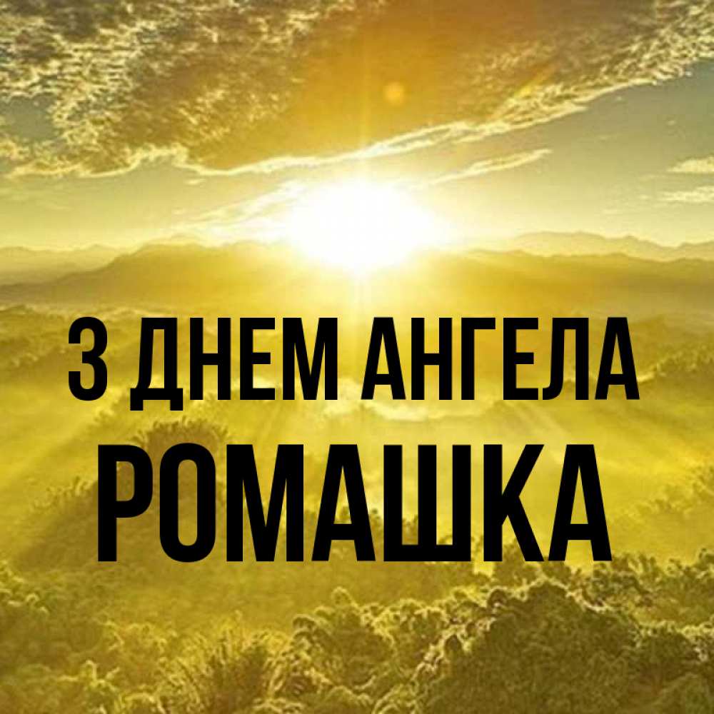 Открытка на каждый день з підписом, Ромашка З Днем ангела леса и небо в желтом Прикольна листівка з побажанням онлайн скачати безкоштовно 