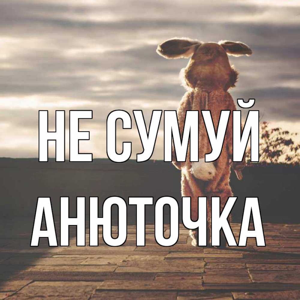 Открытка на каждый день з підписом, Анюточка Не сумуй со спины Прикольна листівка з побажанням онлайн скачати безкоштовно 