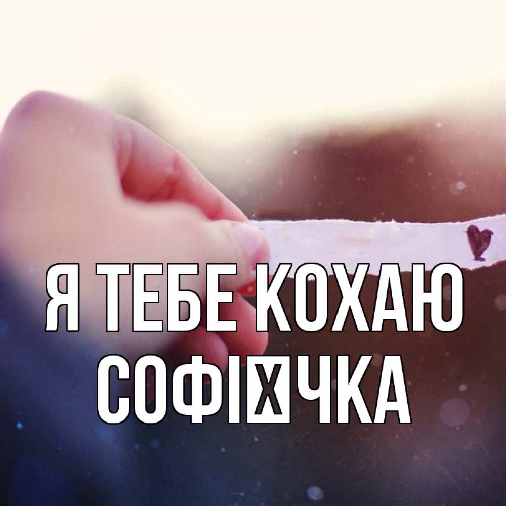 Открытка на каждый день з підписом, Софієчка Я тебе кохаю для тебя Прикольна листівка з побажанням онлайн скачати безкоштовно 
