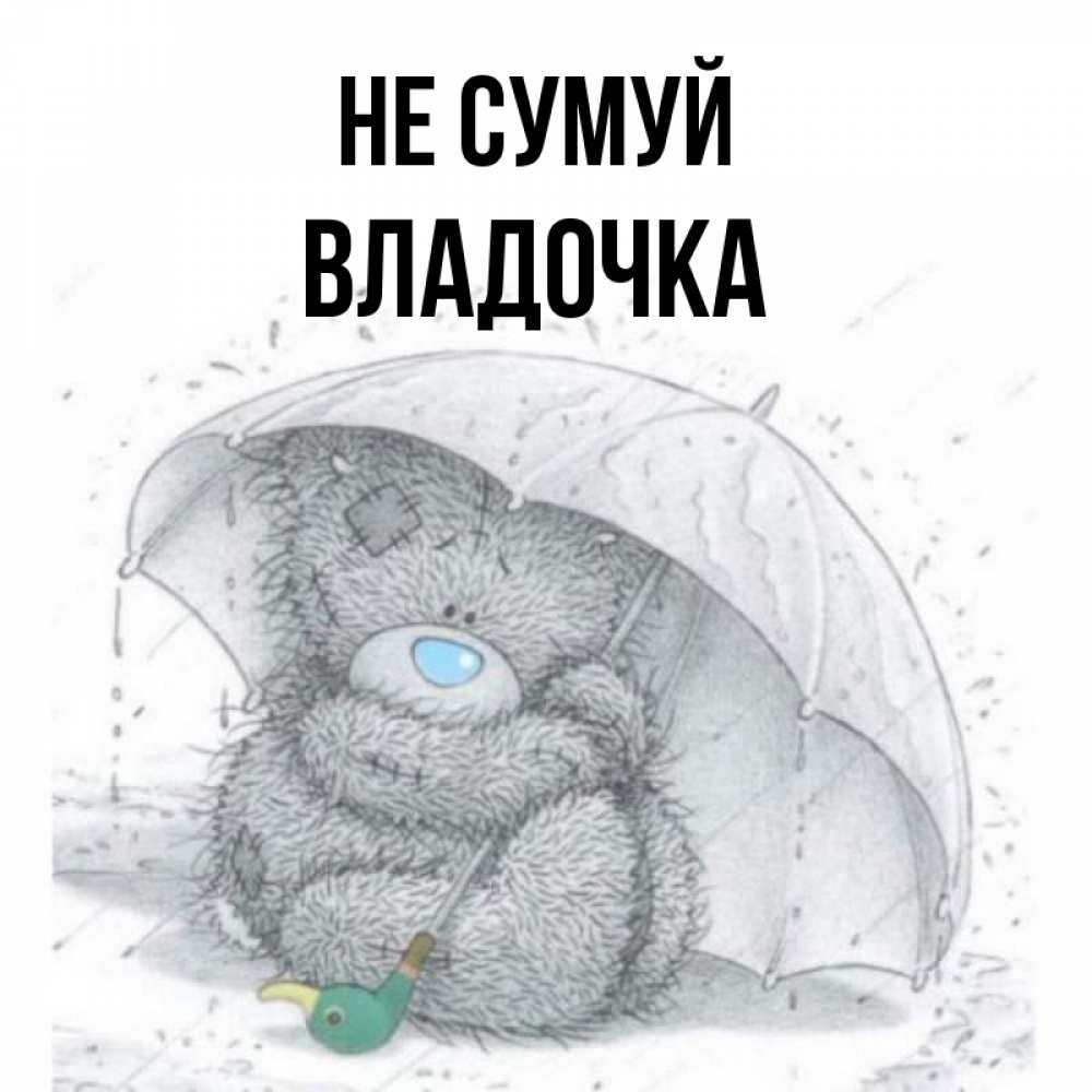 Открытка на каждый день з підписом, Владочка Не сумуй спасите мишку Тедди Прикольна листівка з побажанням онлайн скачати безкоштовно 