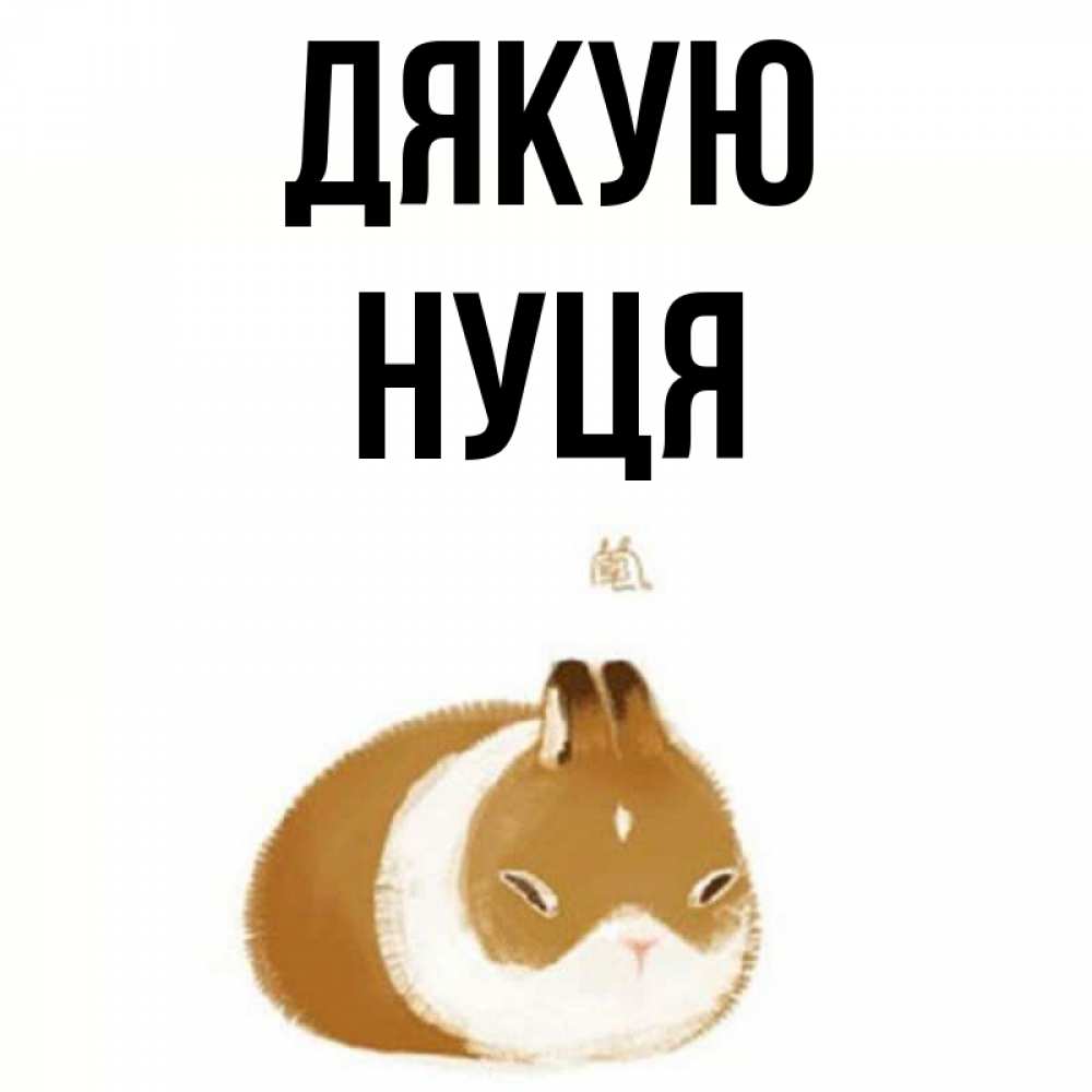 Открытка на каждый день з підписом, Нуця Дякую коричнево белый домашний питомец Прикольна листівка з побажанням онлайн скачати безкоштовно 