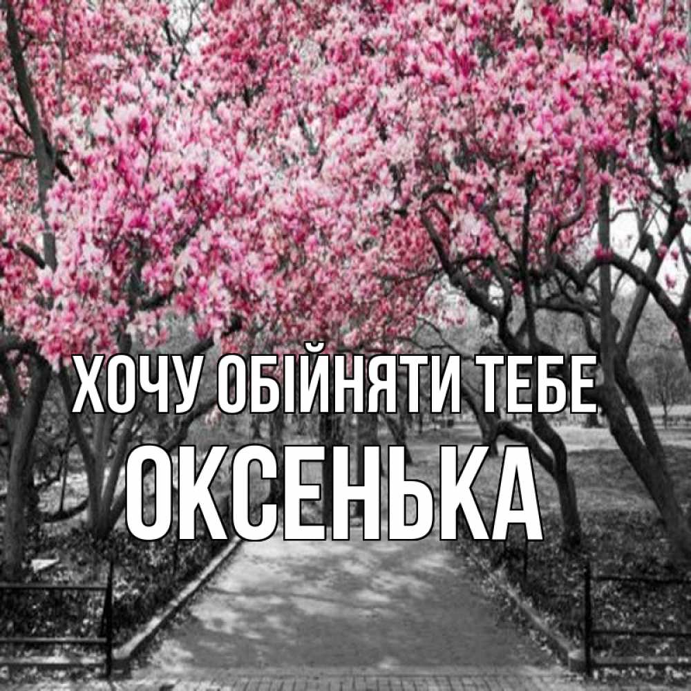Открытка на каждый день з підписом, Оксенька Хочу обійняти тебе обработанное фото Прикольна листівка з побажанням онлайн скачати безкоштовно 