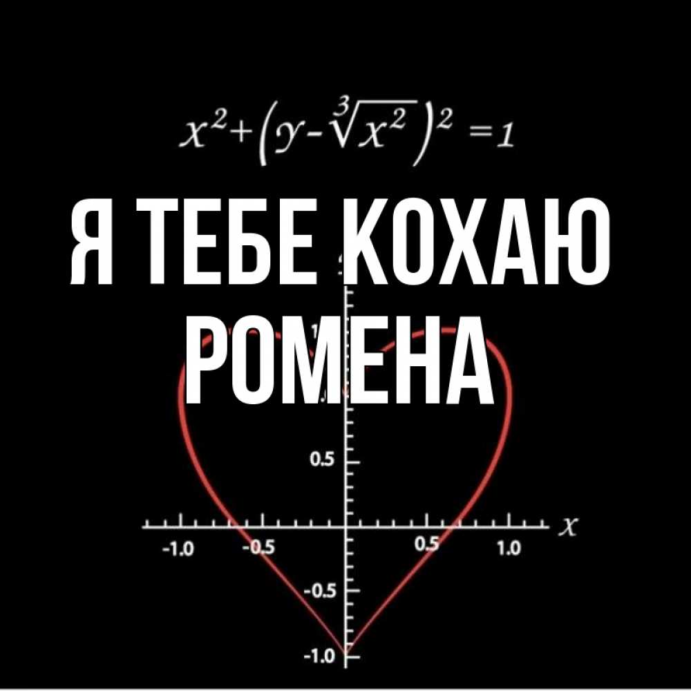 Открытка на каждый день з підписом, Ромена Я тебе кохаю сердечная формула Прикольна листівка з побажанням онлайн скачати безкоштовно 