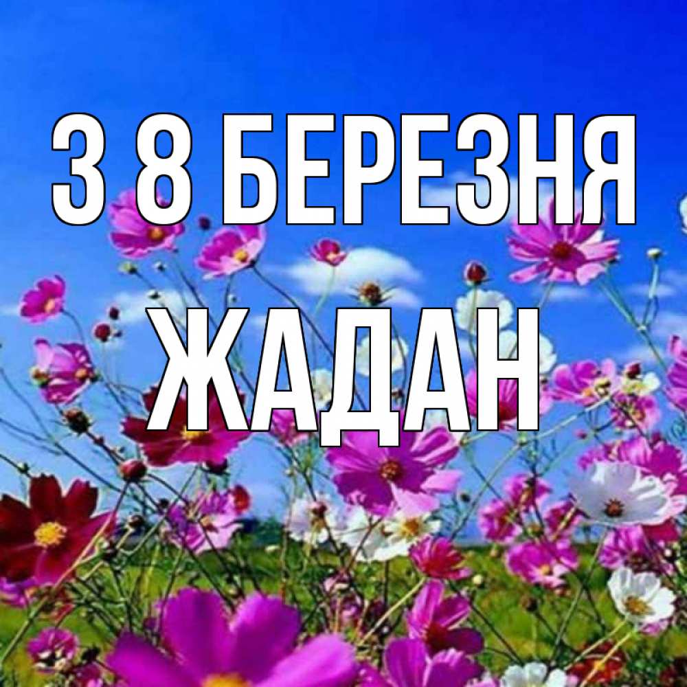 Открытка на каждый день з підписом, Жадан З 8 БЕРЕЗНЯ цветы Прикольна листівка з побажанням онлайн скачати безкоштовно 