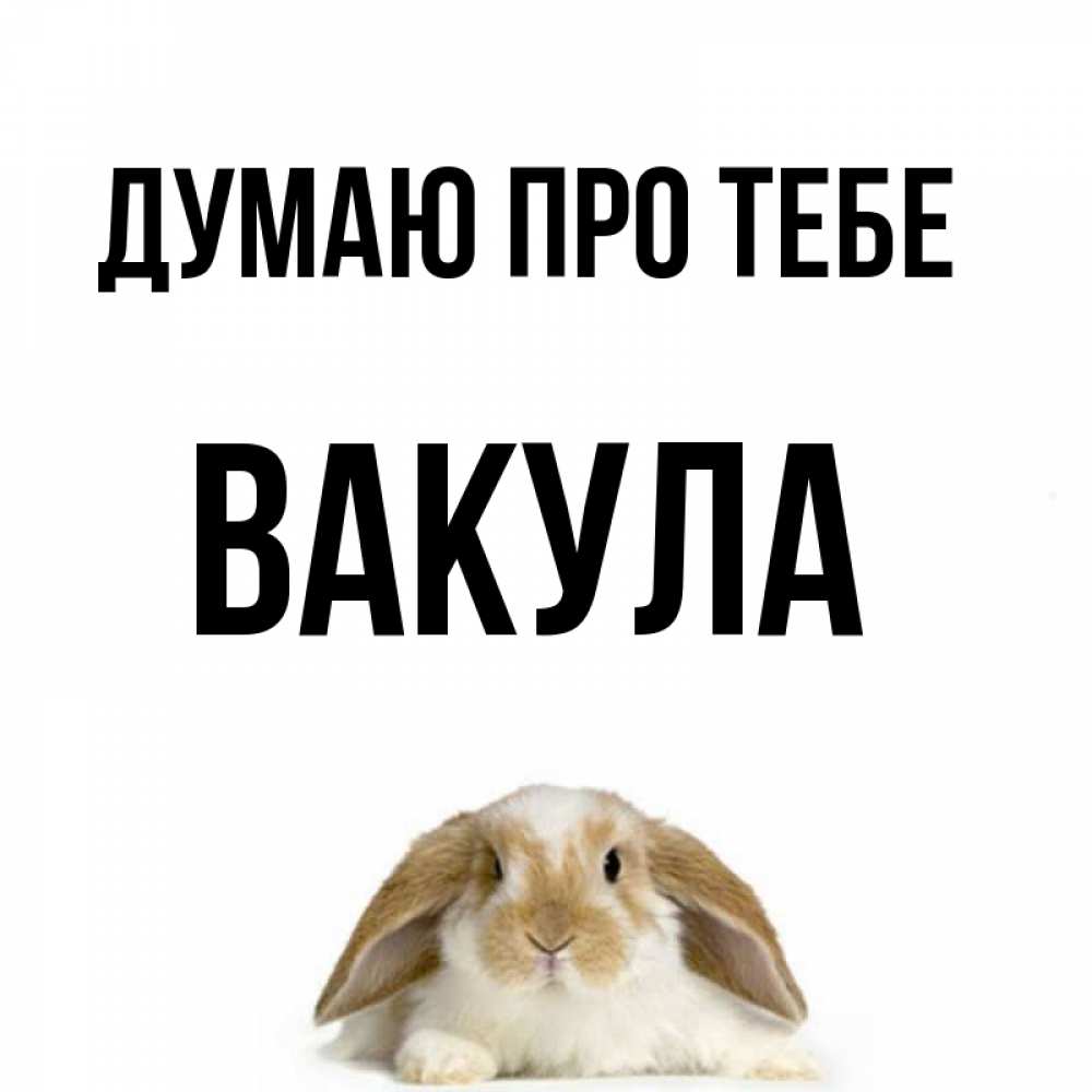 Открытка на каждый день з підписом, Вакула Думаю про тебе подписать своими руками онлайн Прикольна листівка з побажанням онлайн скачати безкоштовно 