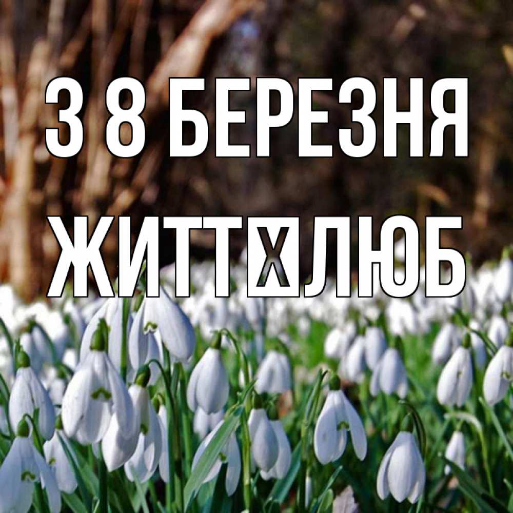 Открытка на каждый день з підписом, Життєлюб З 8 БЕРЕЗНЯ с подснежниками 1 Прикольна листівка з побажанням онлайн скачати безкоштовно 