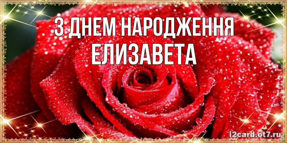 Открытка на каждый день з підписом, Елизавета З Днем народження роса и роза. открытка с красивой розой Прикольна листівка з побажанням онлайн скачати безкоштовно 