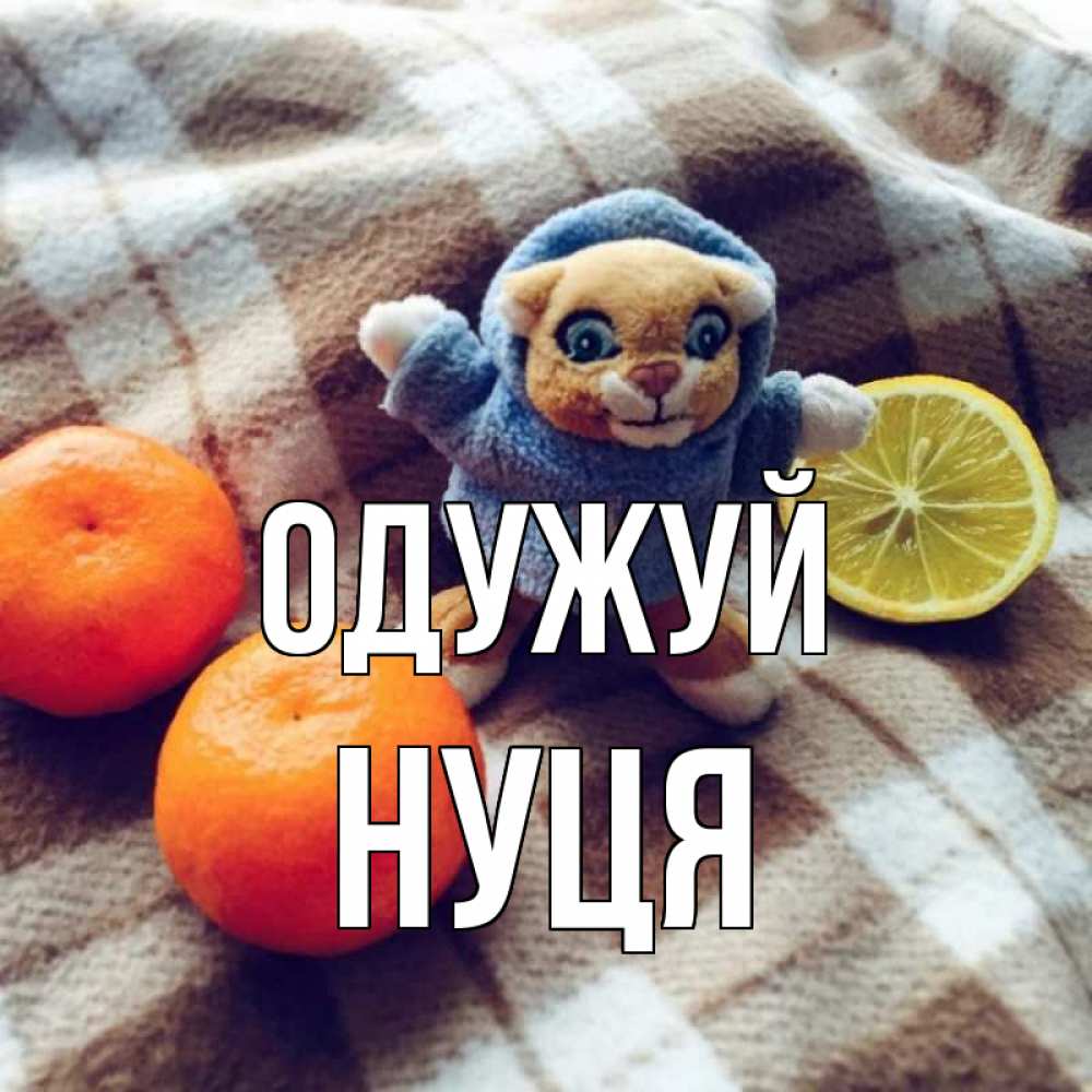 Открытка на каждый день з підписом, Нуця Одужуй вот тебе апельсинка и лимон Прикольна листівка з побажанням онлайн скачати безкоштовно 