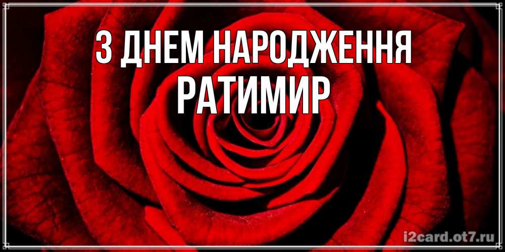 Открытка на каждый день з підписом, Ратимир З Днем народження алая роза Прикольна листівка з побажанням онлайн скачати безкоштовно 