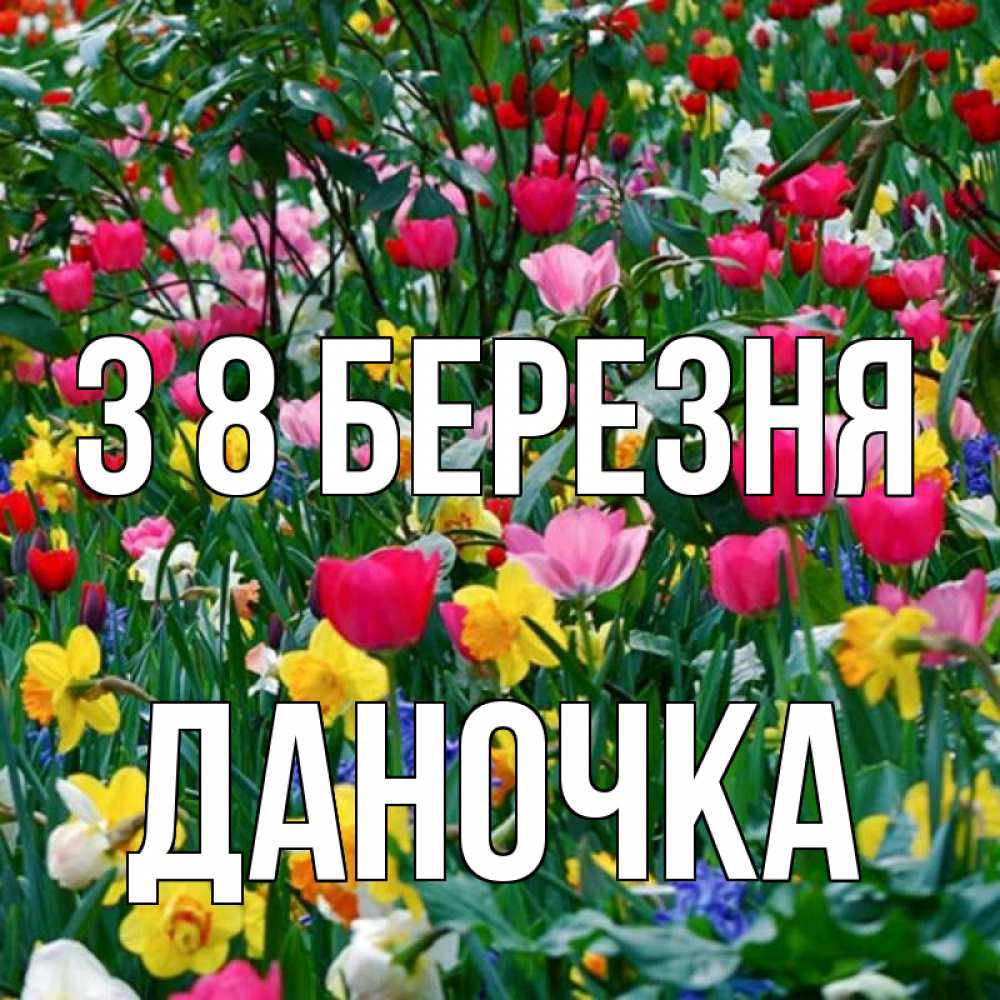 Открытка на каждый день з підписом, Даночка З 8 БЕРЕЗНЯ с международным женским днем поздравления для женщины Прикольна листівка з побажанням онлайн скачати безкоштовно 