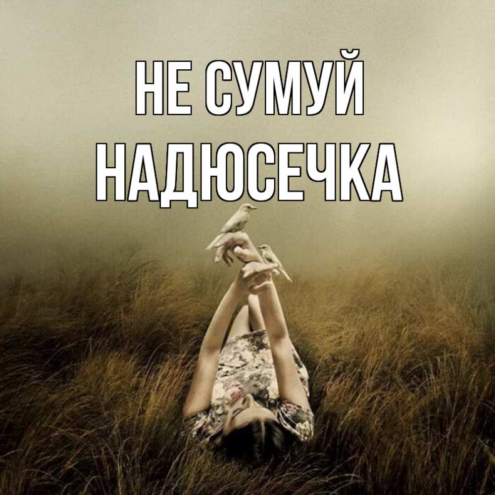 Открытка на каждый день з підписом, Надюсечка Не сумуй поле и туман Прикольна листівка з побажанням онлайн скачати безкоштовно 