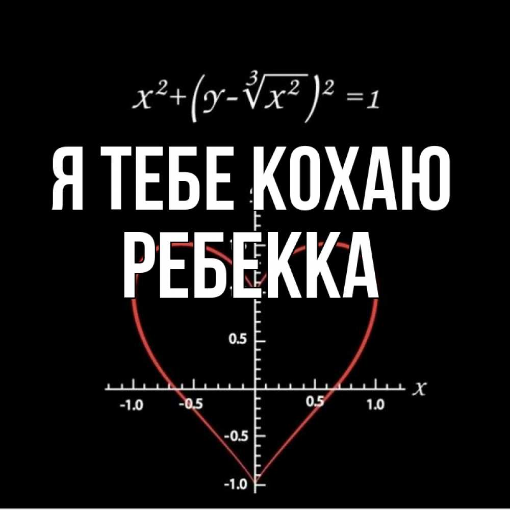 Открытка на каждый день з підписом, Ребекка Я тебе кохаю сердечная формула Прикольна листівка з побажанням онлайн скачати безкоштовно 