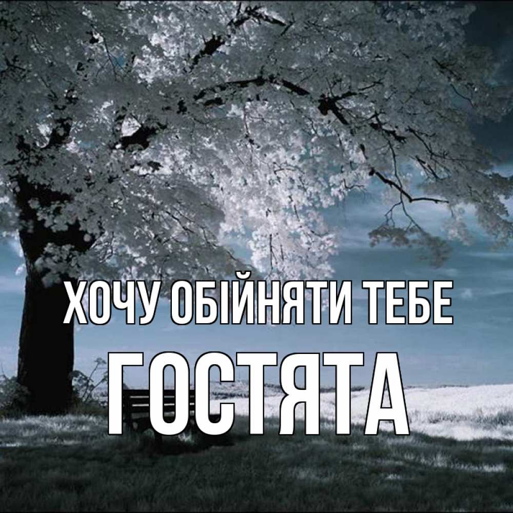 Открытка на каждый день з підписом, Гостята Хочу обійняти тебе дерево Прикольна листівка з побажанням онлайн скачати безкоштовно 