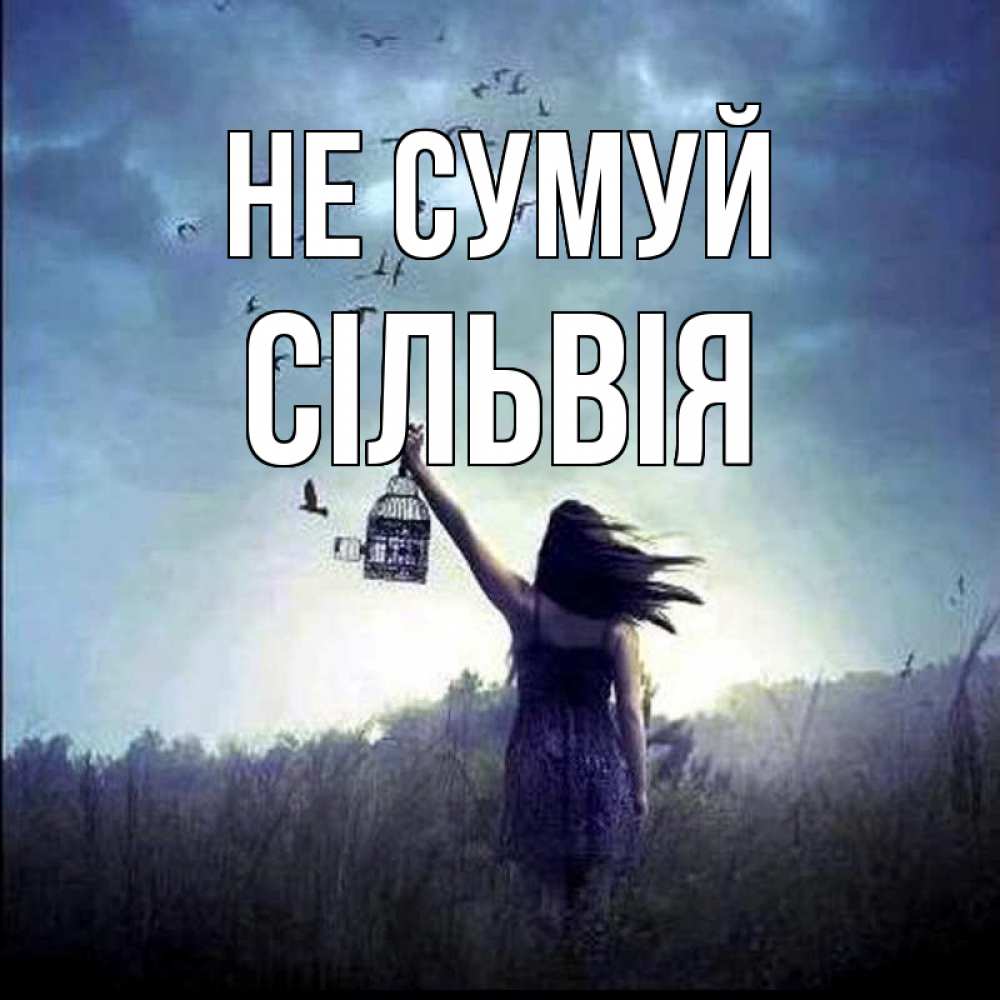 Открытка на каждый день з підписом, Сільвія Не сумуй на волю Прикольна листівка з побажанням онлайн скачати безкоштовно 