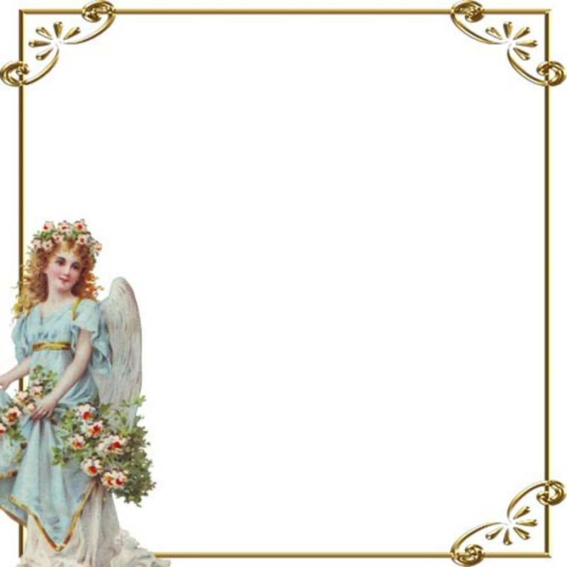 Открытка ангел в голубом платье и венке из цветов  с именинами от девушки ангела  З Днем ангела 