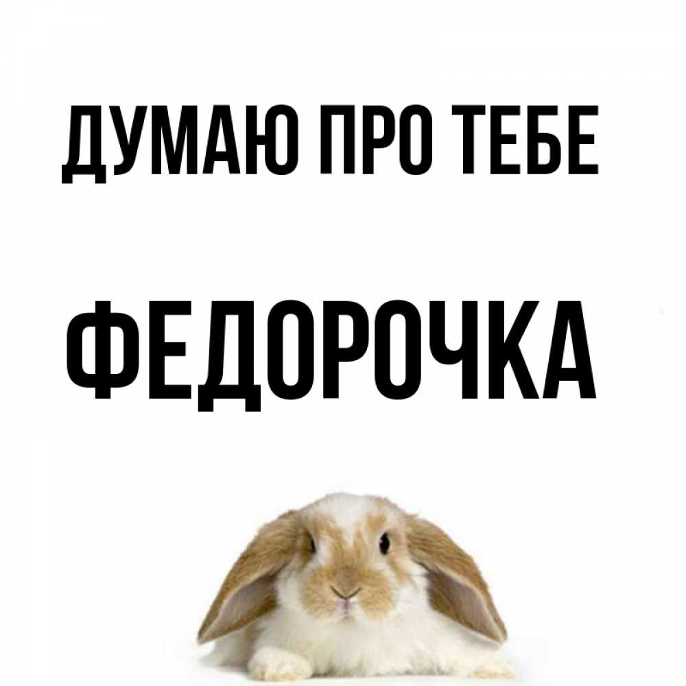 Открытка на каждый день з підписом, Федорочка Думаю про тебе подписать своими руками онлайн Прикольна листівка з побажанням онлайн скачати безкоштовно 
