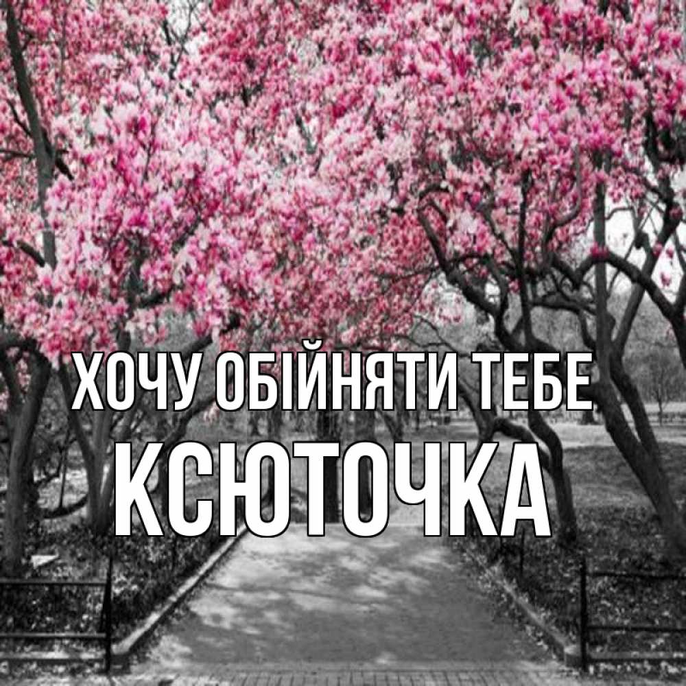 Открытка на каждый день з підписом, Ксюточка Хочу обійняти тебе обработанное фото Прикольна листівка з побажанням онлайн скачати безкоштовно 