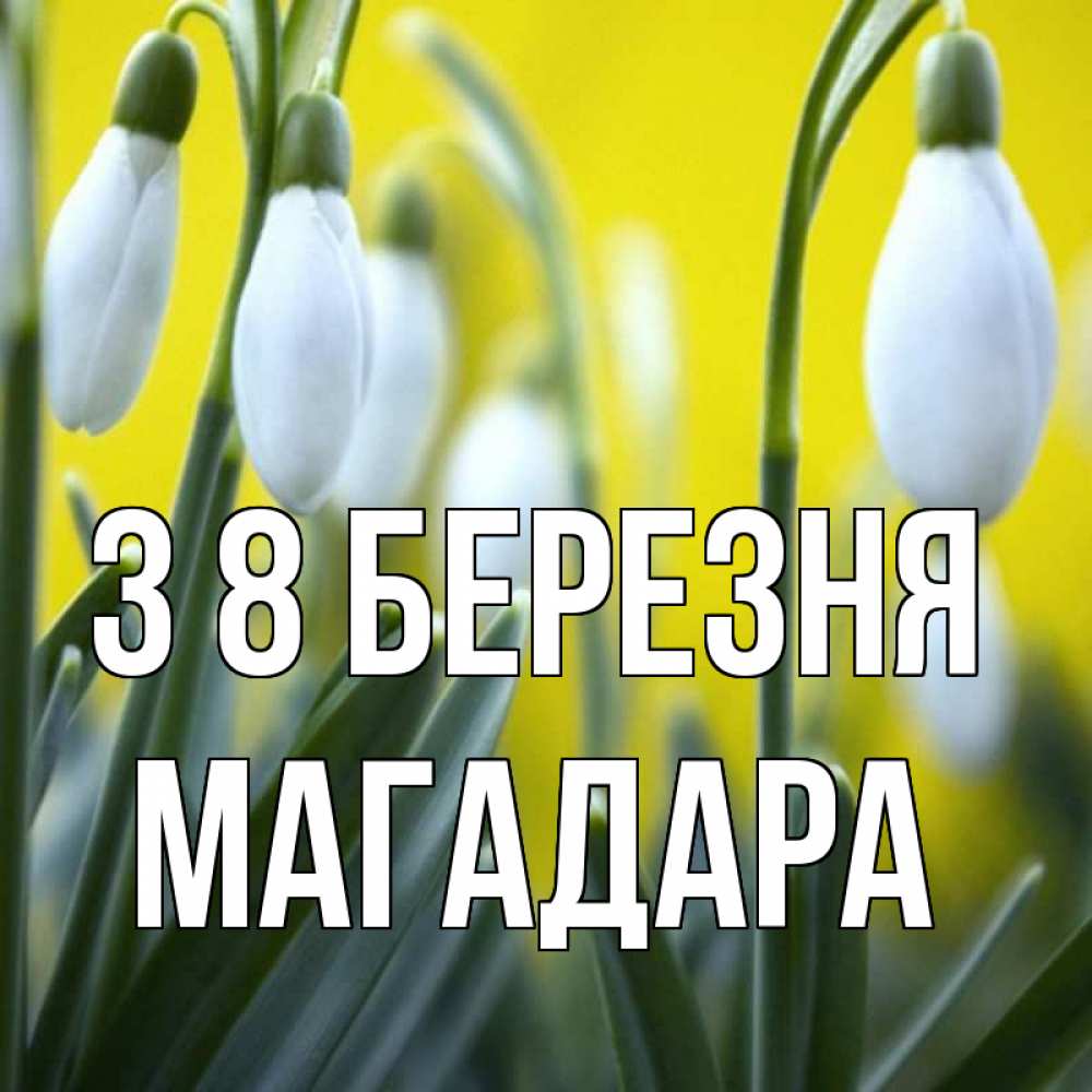 Открытка на каждый день з підписом, Магадара З 8 БЕРЕЗНЯ весенние цветы Прикольна листівка з побажанням онлайн скачати безкоштовно 