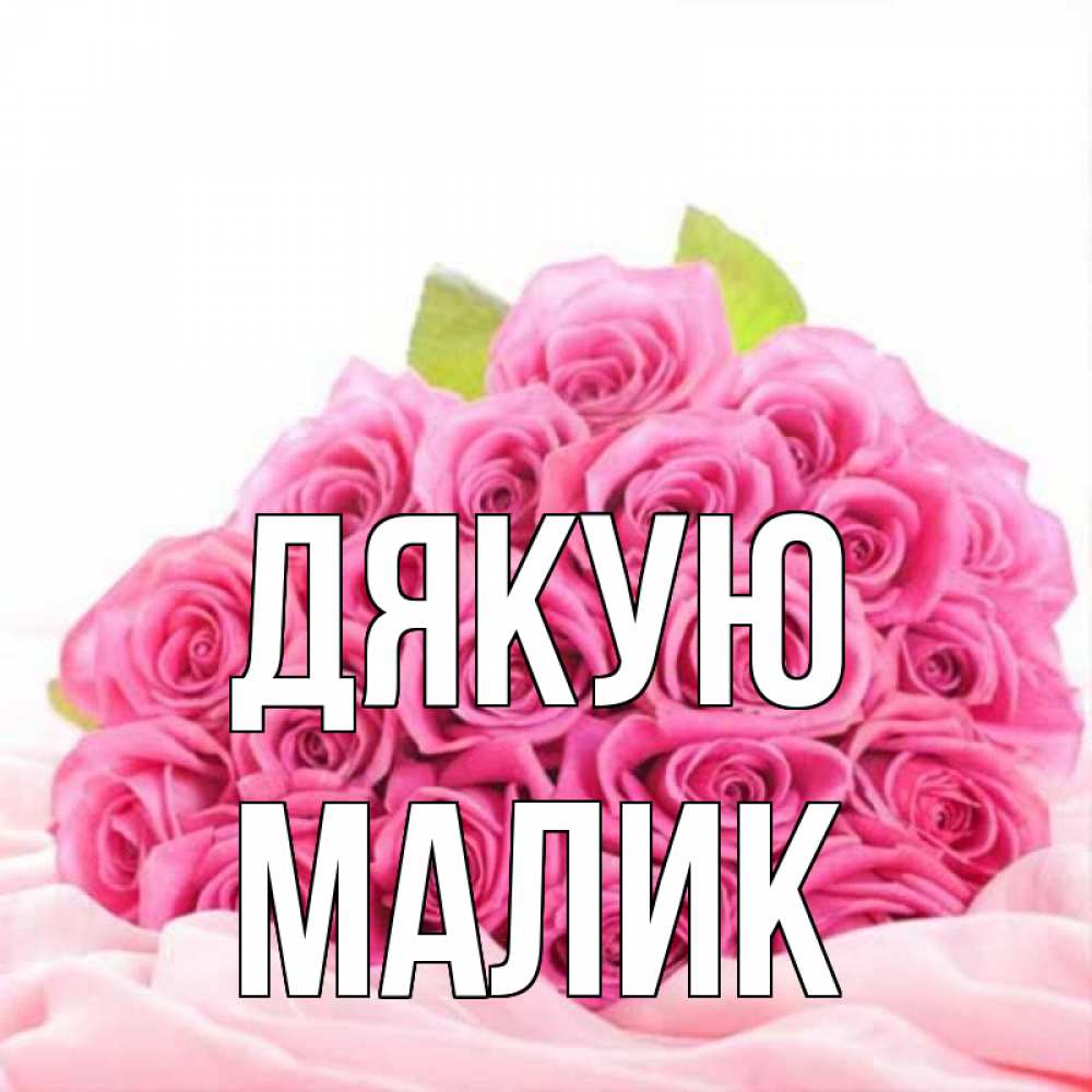 Открытка на каждый день з підписом, Малик Дякую розовые розы с подписью Прикольна листівка з побажанням онлайн скачати безкоштовно 