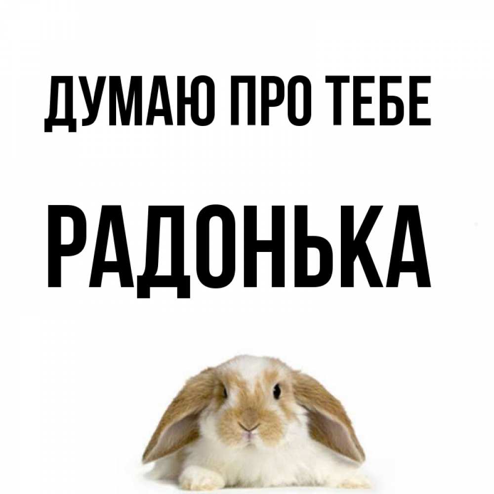 Открытка на каждый день з підписом, Радонька Думаю про тебе подписать своими руками онлайн Прикольна листівка з побажанням онлайн скачати безкоштовно 