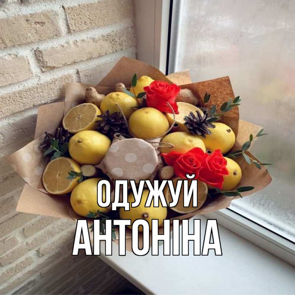 Открытка на каждый день з підписом, Антоніна Одужуй букет в бумаге Прикольна листівка з побажанням онлайн скачати безкоштовно 