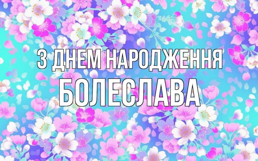 Открытка на каждый день з підписом, Болеслава З Днем народження открытка с заливкой Прикольна листівка з побажанням онлайн скачати безкоштовно 