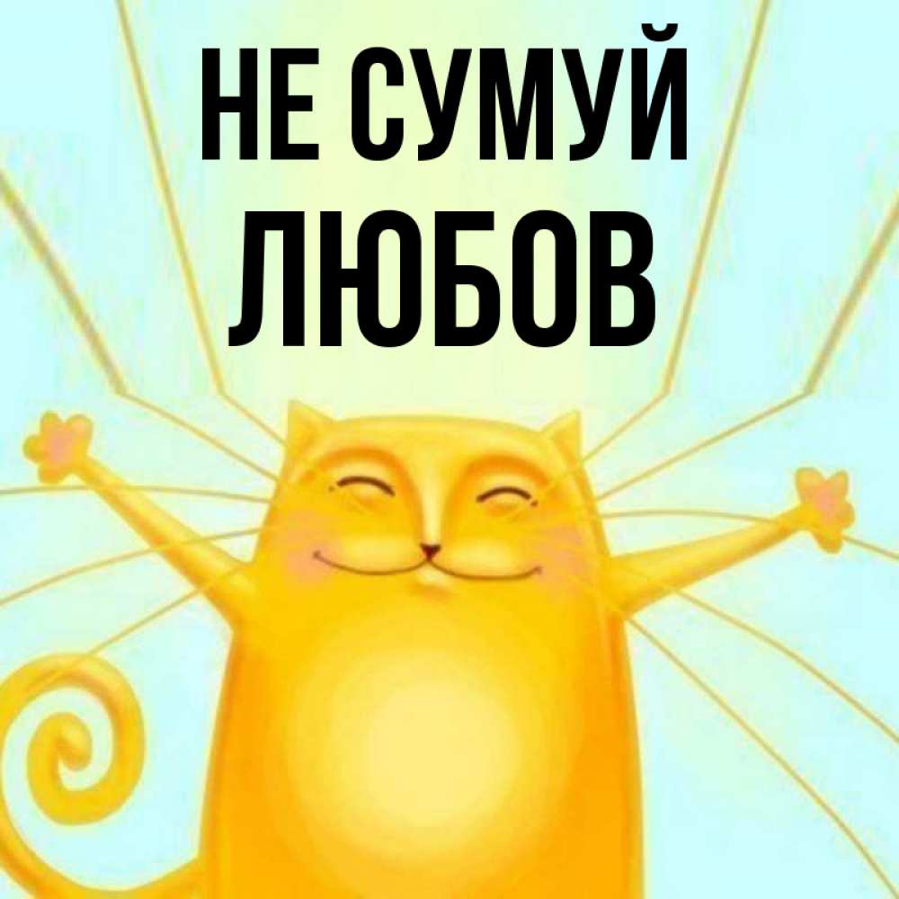 Открытка на каждый день з підписом, Любов Не сумуй обнимашки усатые Прикольна листівка з побажанням онлайн скачати безкоштовно 