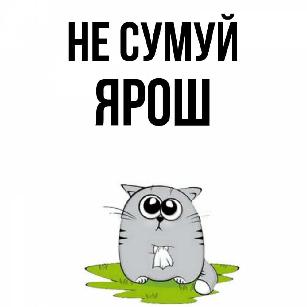 Открытка на каждый день з підписом, Ярош Не сумуй грустный котяра Прикольна листівка з побажанням онлайн скачати безкоштовно 