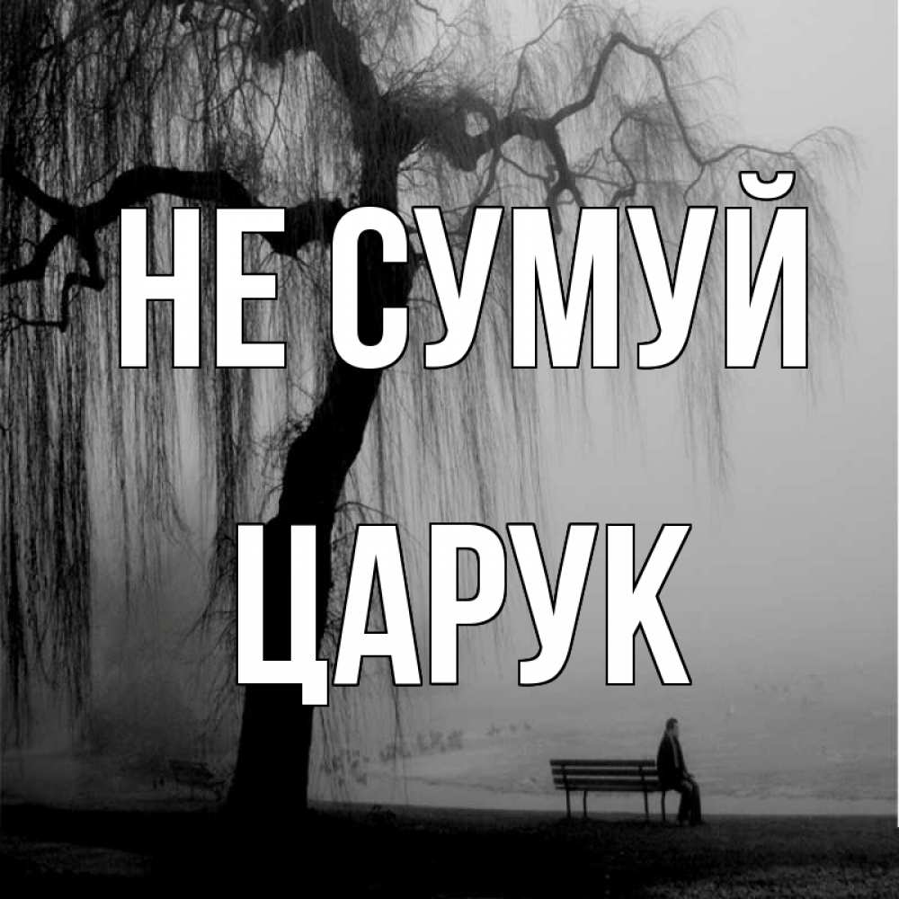 Открытка на каждый день з підписом, Царук Не сумуй висящие ветки дерева и лавочка под деревом Прикольна листівка з побажанням онлайн скачати безкоштовно 