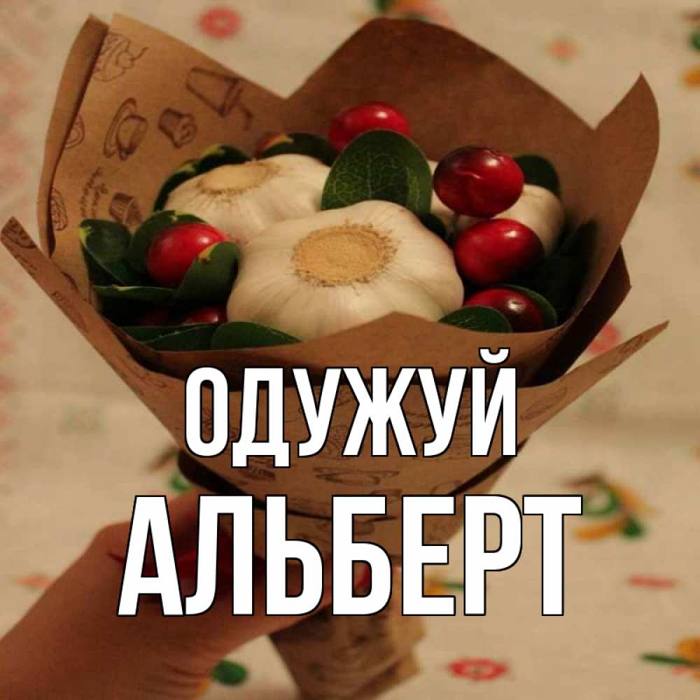 Открытка на каждый день з підписом, Альберт Одужуй букет из фитонцидов и витамина c Прикольна листівка з побажанням онлайн скачати безкоштовно 