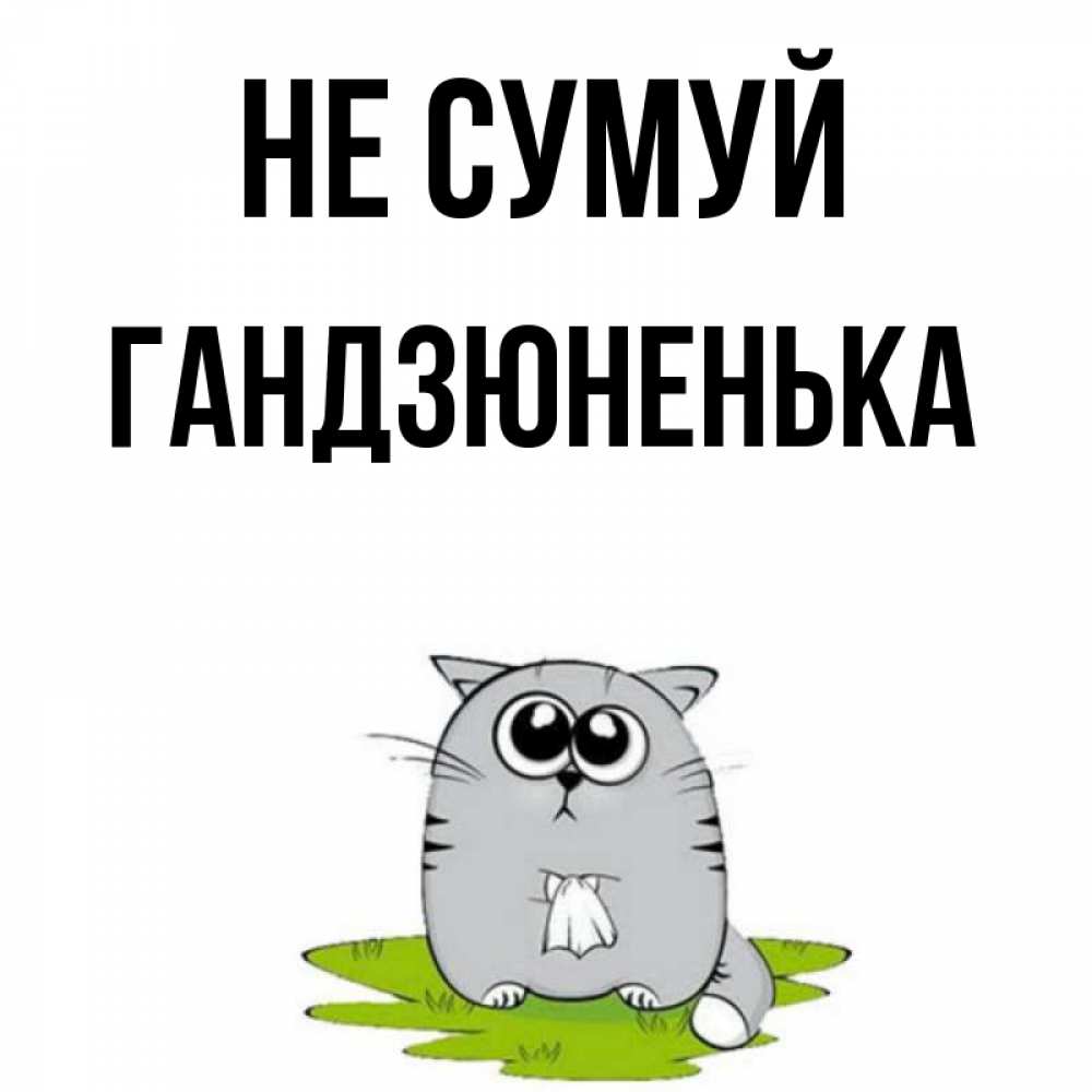Открытка на каждый день з підписом, Гандзюненька Не сумуй грустный котяра Прикольна листівка з побажанням онлайн скачати безкоштовно 